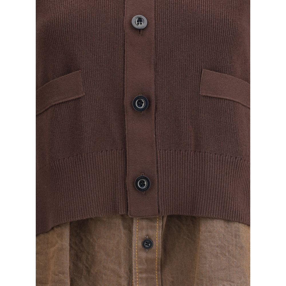 Brown Cotton Cardigan