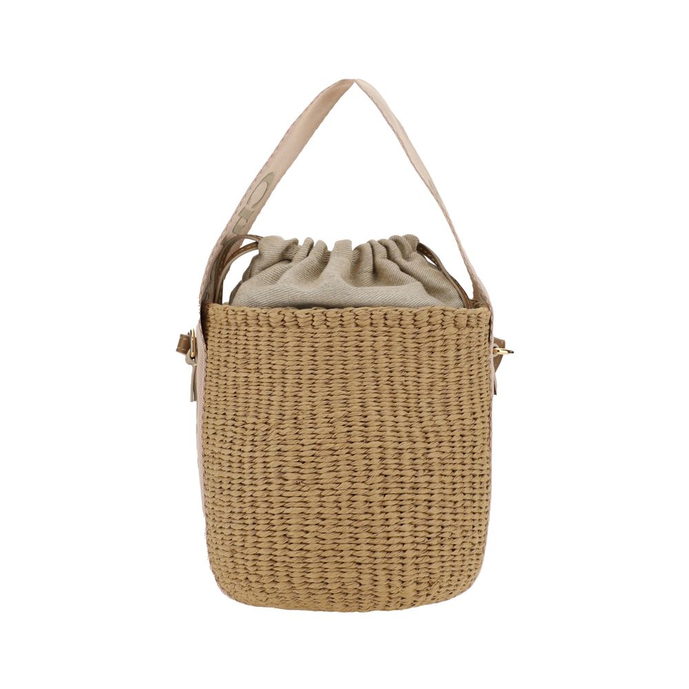 Beige Raffia Shoulder Bag