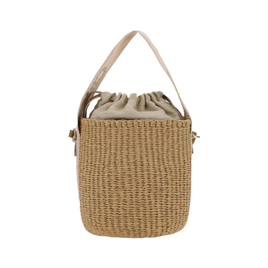 Beige Raffia Shoulder Bag