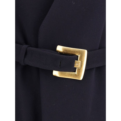 Blue Fleece Wool Coat