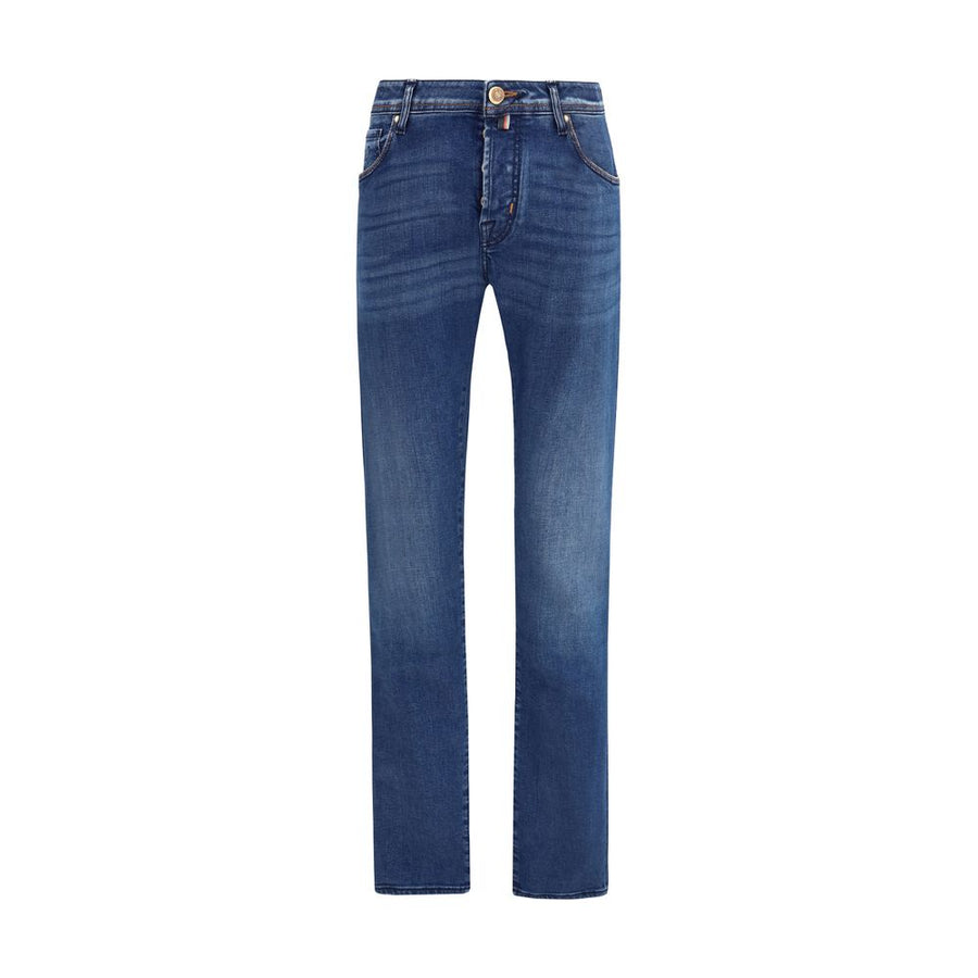 Blue Cotton Slim Fit Jeans