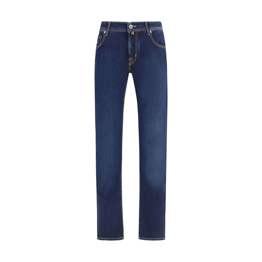 Blue Cotton Slim Fit Jeans