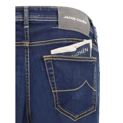 Blue Cotton Slim Fit Jeans