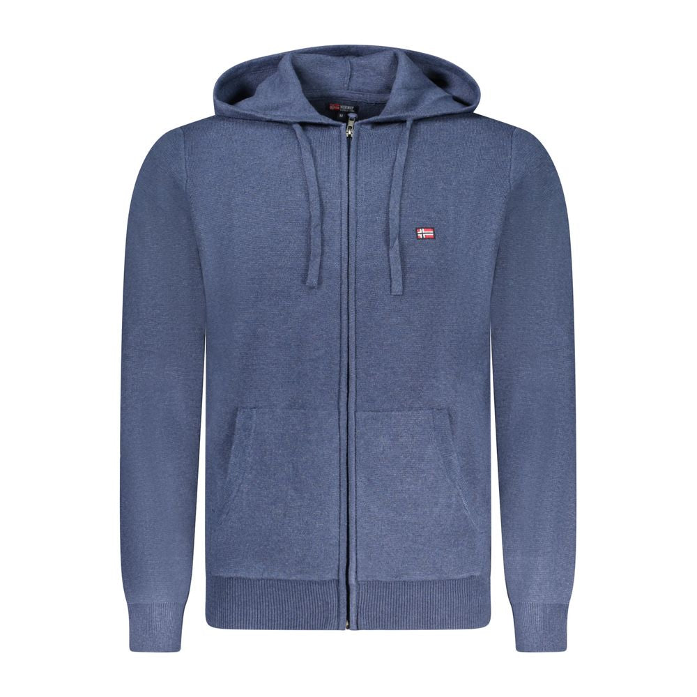 Blue Polyester Men Cardigan