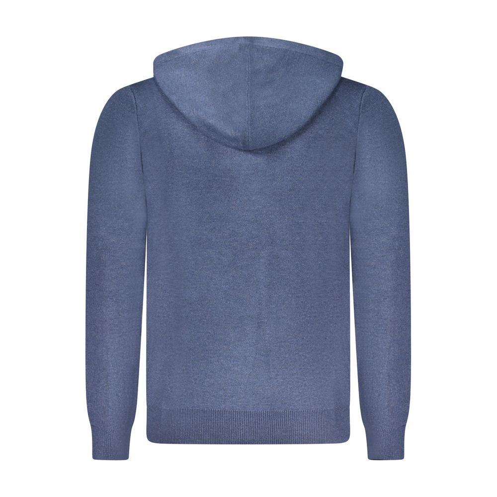 Blue Polyester Men Cardigan