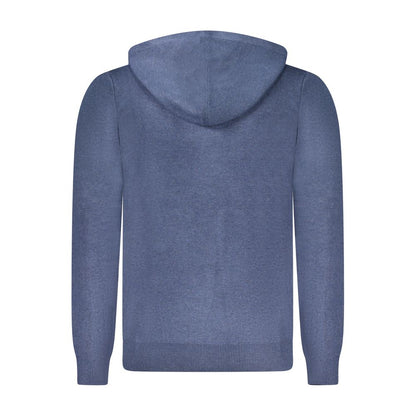 Blue Polyester Men Cardigan