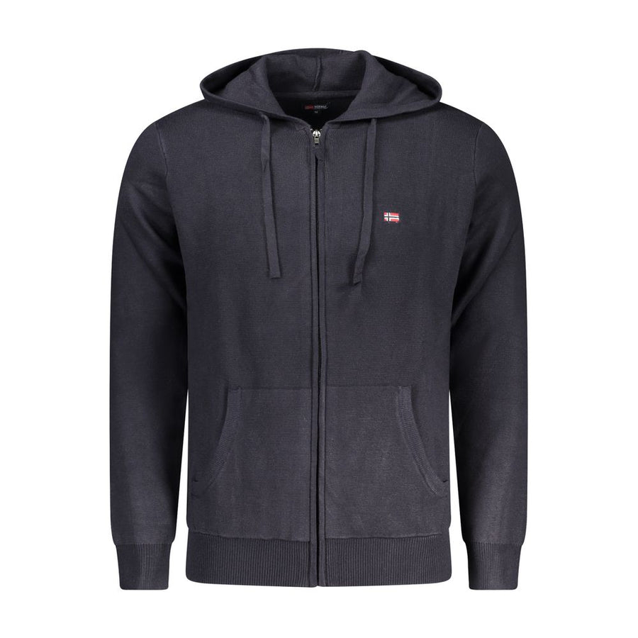 Blue Polyester Men Cardigan