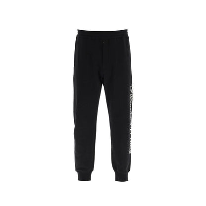 Black Cotton Athletic Pants