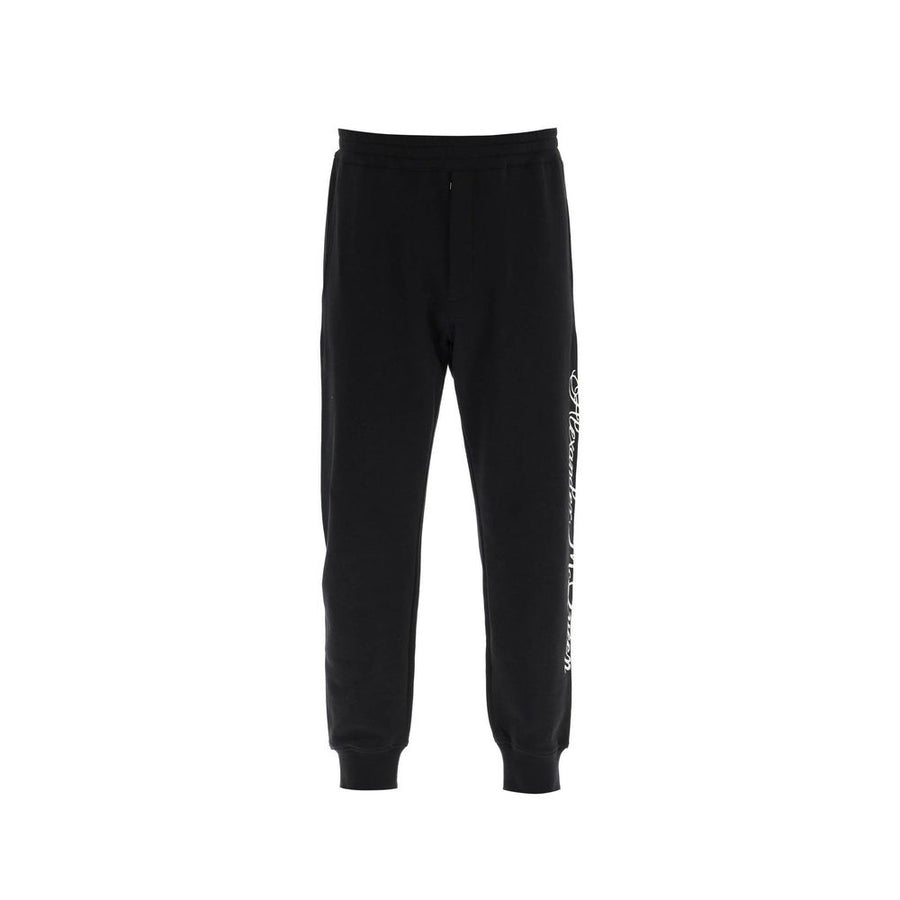 Black Cotton Athletic Pants