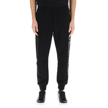 Black Cotton Athletic Pants