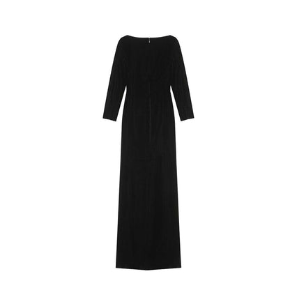 Black Viscose Casual Dress