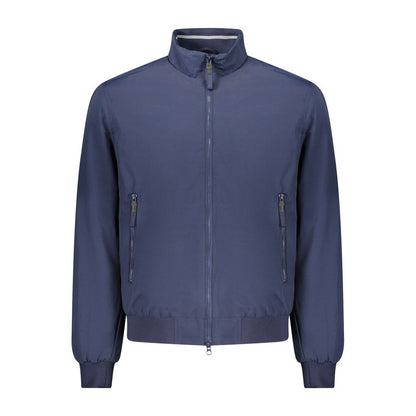 Blue Cotton Men Jacket