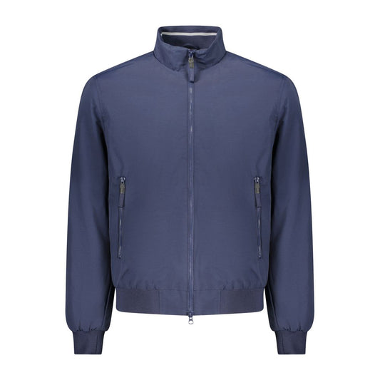Blue Cotton Men Jacket