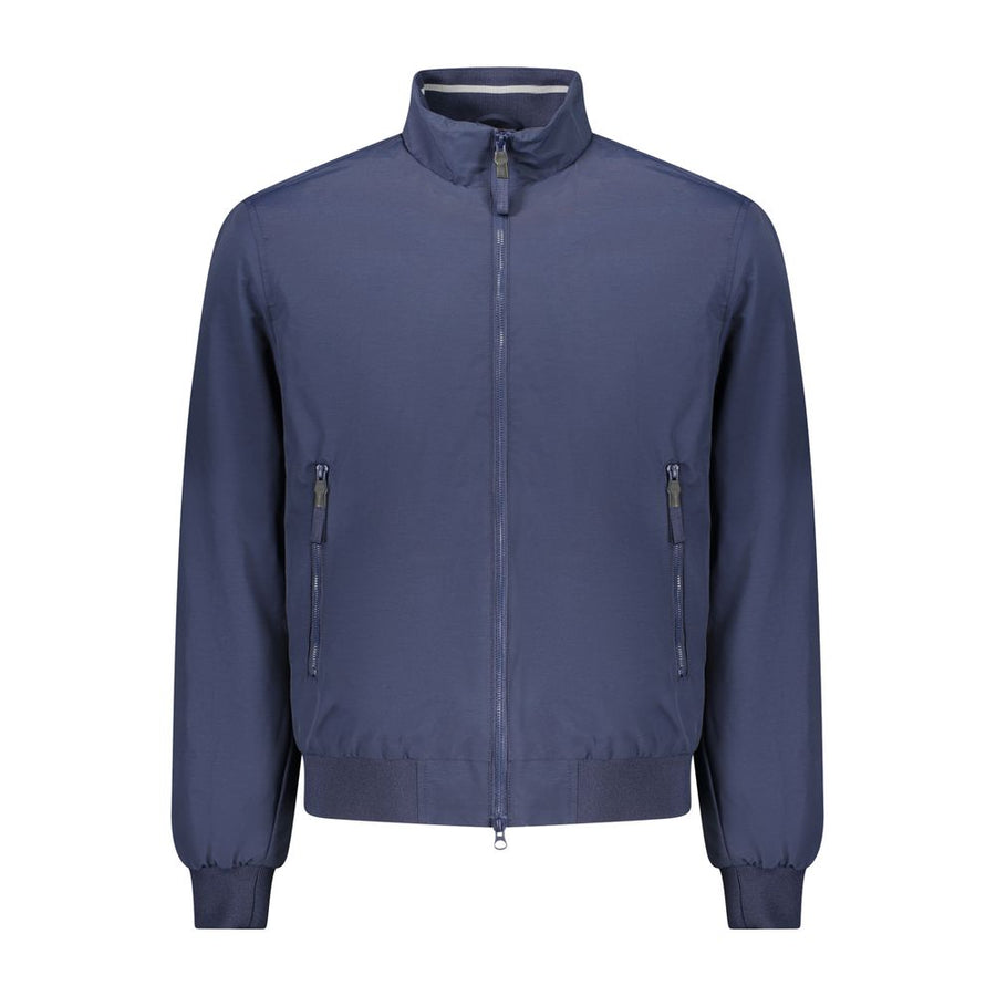 Blue Cotton Men Jacket
