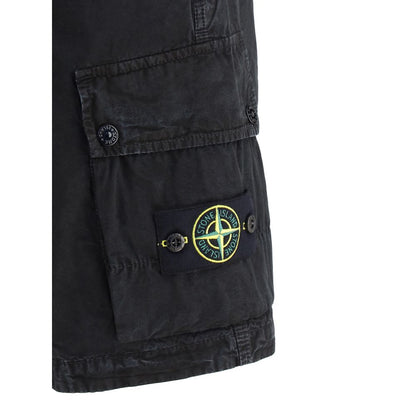Black Cotton Bermuda Shorts