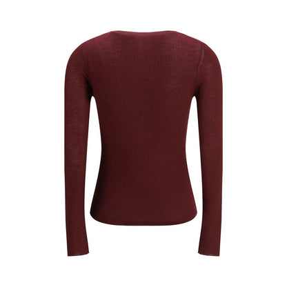 Bordeaux Wool Long Sleeve T-Shirt