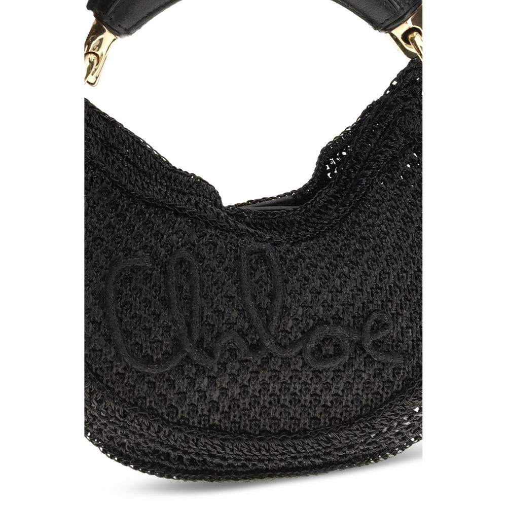 Black Viscose Shoulder Bag