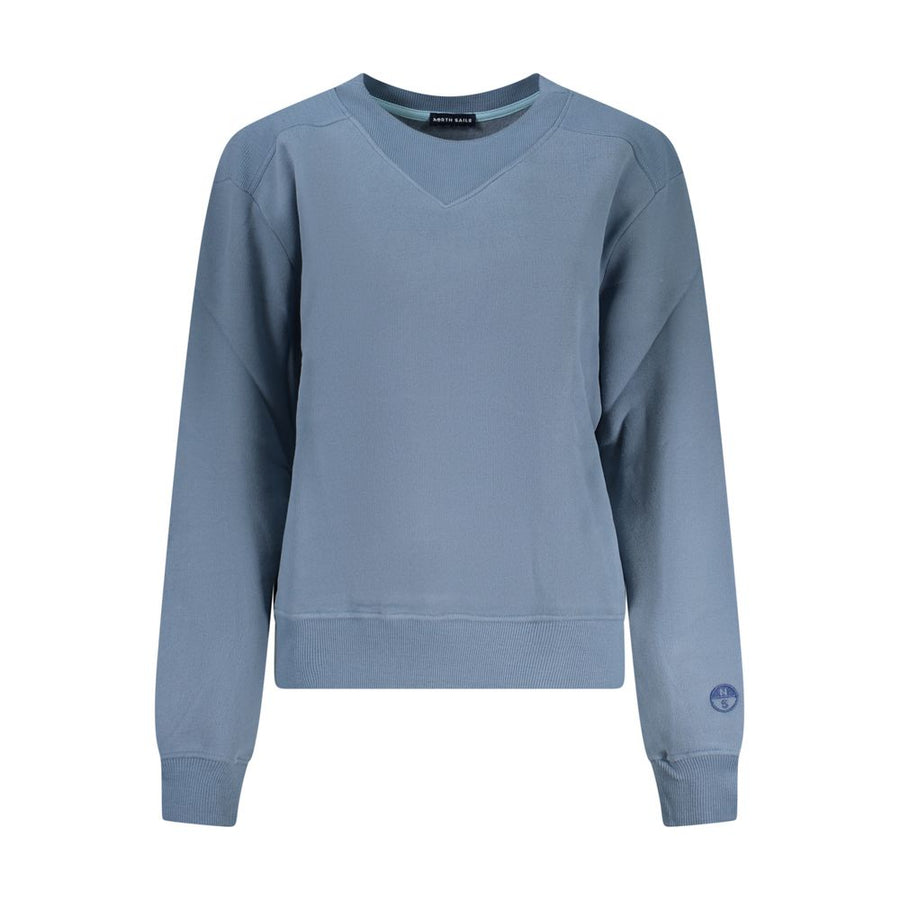 Blue Cotton Women Sweatshirt