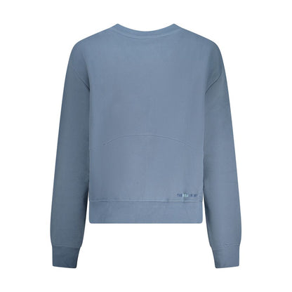 Blue Cotton Women Sweatshirt