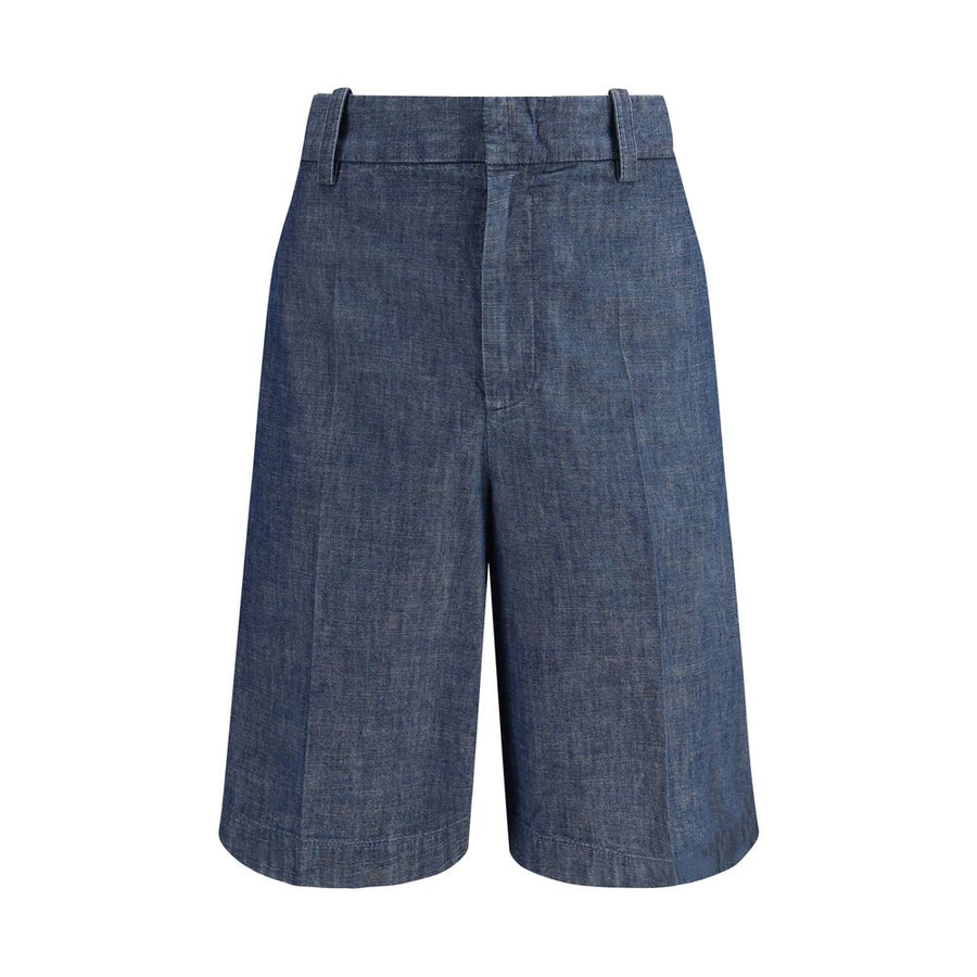 Blue Cotton Bermuda Shorts