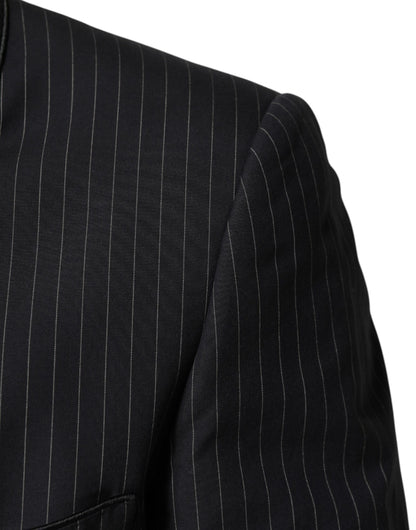 Black Stripes 1 Button Suit Jacket Blazer