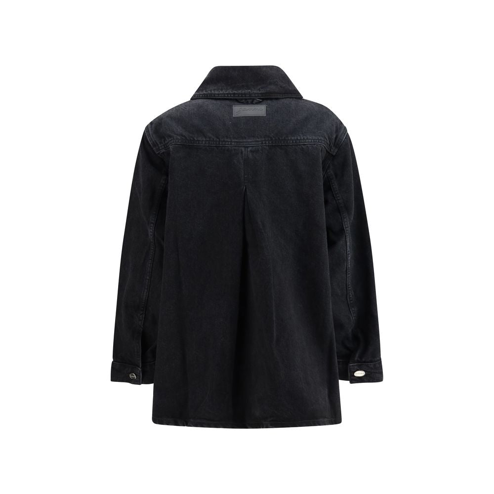 Black Cotton Denim Jacket