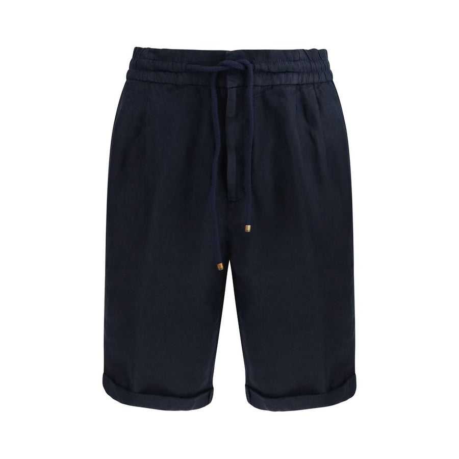 Blue Linen Bermuda Shorts