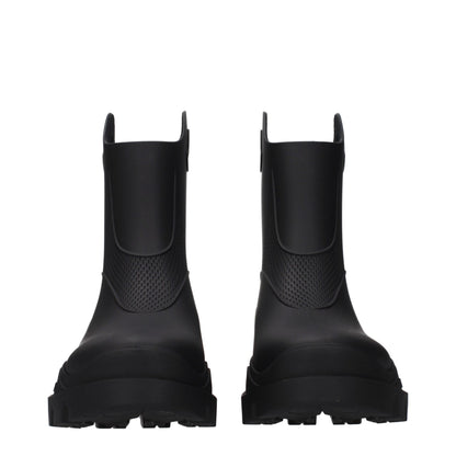 Black Cotton Ankle Boots