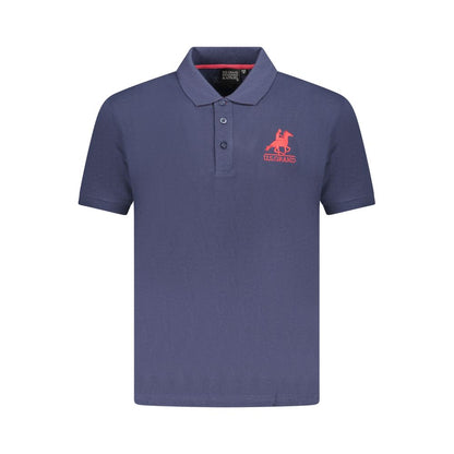 Blue Cotton Polo Shirt