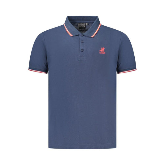 Blue Cotton Polo Shirt