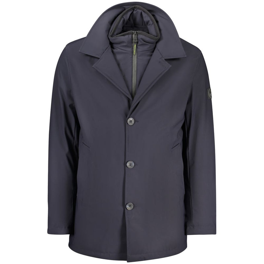 Blu Polyester Men's Jacket