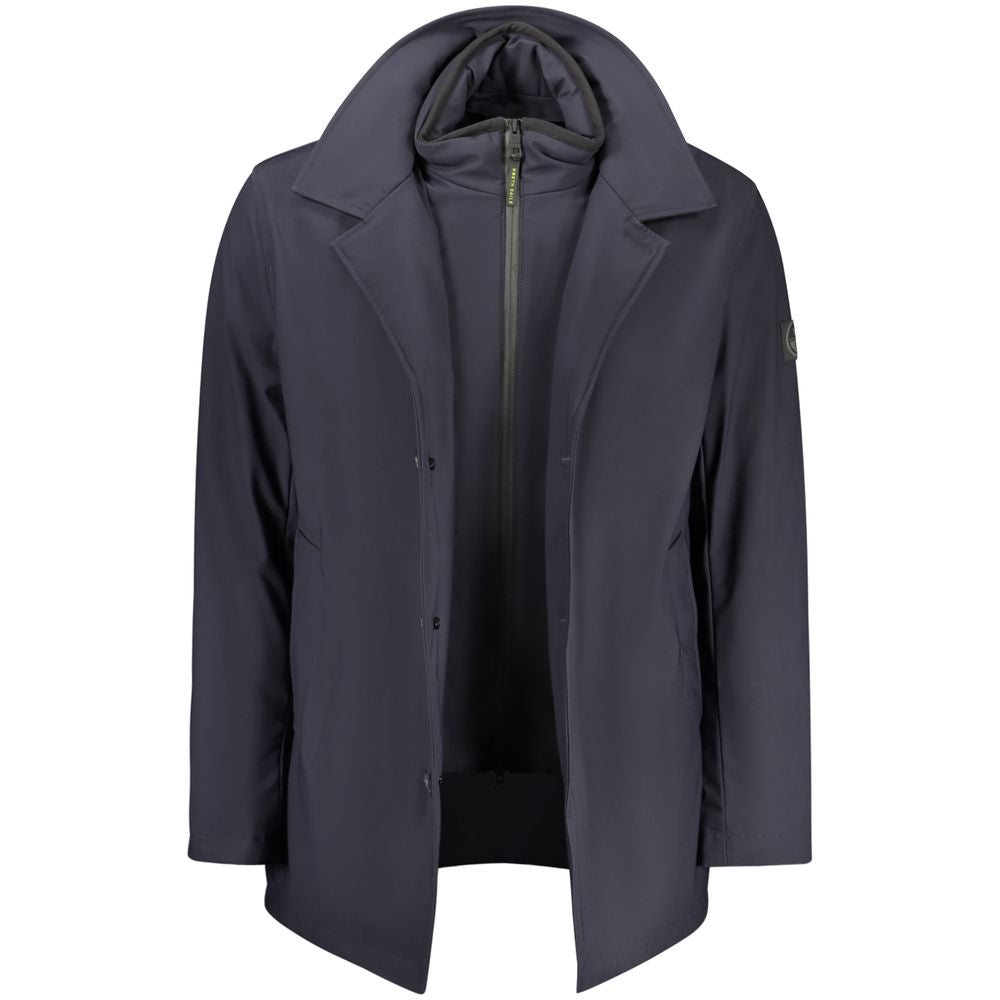 Blu Polyester Men's Jacket