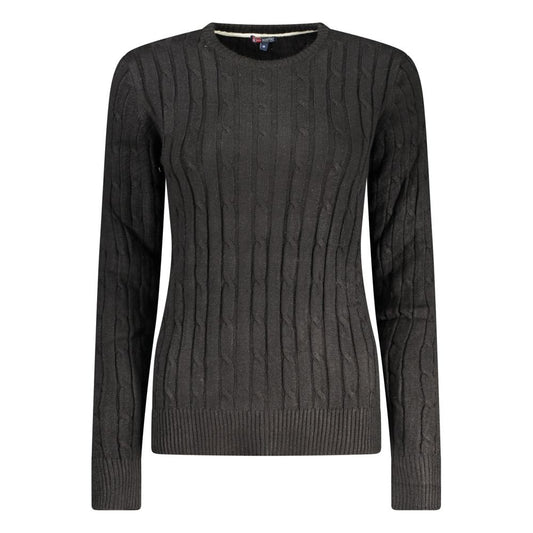Black Viscose Women Sweater